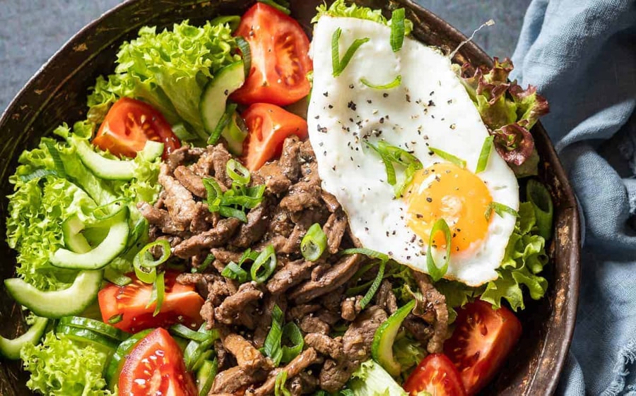 Lok Lak is a traditional dish in Cambodia